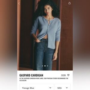 Sézane Vintage Blue Gaspard Cardigan